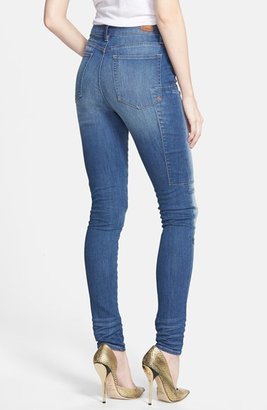 Dittos High Rise Paneled Skinny Jeans (Blue)