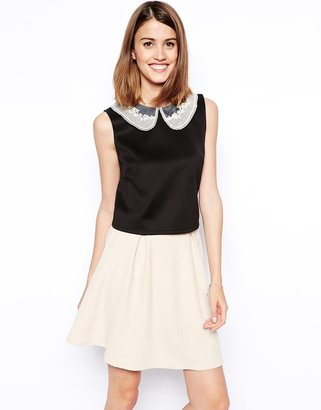 ASOS Shell Top with Lace Collar