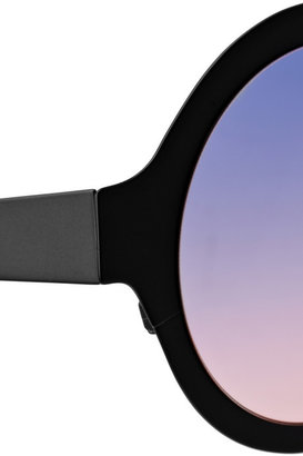 Illesteva Frieda round-frame matte-steel sunglasses