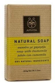 Apivita Natural Soap with Chamomile (Ideal For Sensitive Skin and Children) - 100g/3.5oz