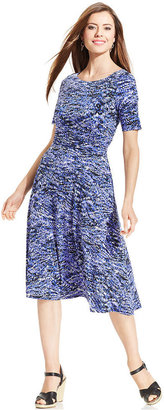 Jessica Howard Petite Short-Sleeve Printed Dress