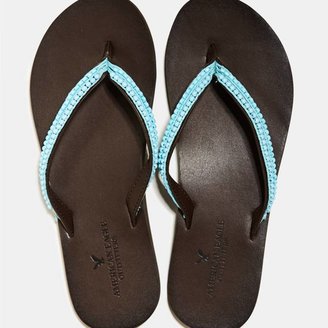 American Eagle Beaded Leather Flip Flop