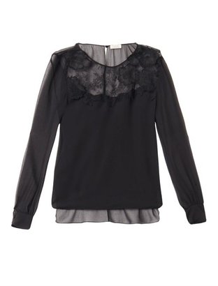 Nina Ricci Lace and chiffon blouse