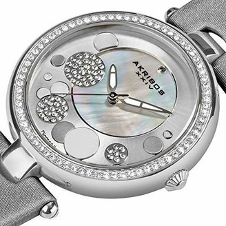 Akribos XXIV Women's AKR434SL Diamond Sunray Diamond Dial Quartz Strap Watch