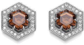 House of Fraser Bouton Hexagon cubic zirconia studs