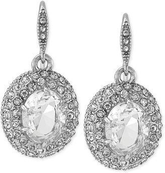 Carolee Silver-Tone Pavé Crystal Drop Earrings