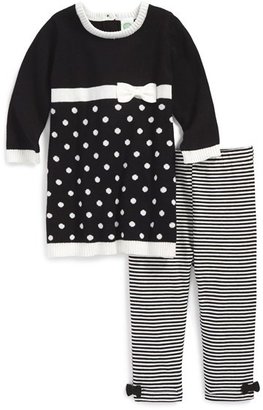 Little Me 'Black & White' Sweater Dress & Leggings (Baby Girls)