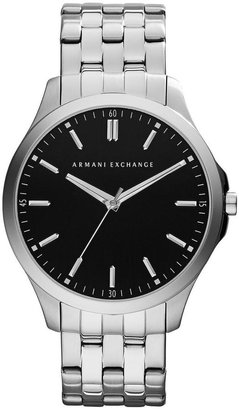 Armani Exchange Black Dial and Stainless Steel Bracelet Mens Watch