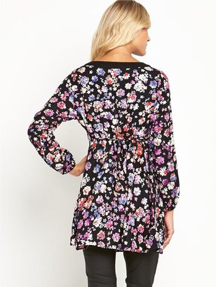 South Floral Banded Smock Donna Tunic