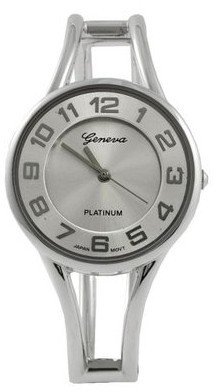 Geneva Platinum Polished Bangle Women's's Watch - Silver