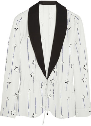Karl Lagerfeld Paris Blanca printed satin-twill jacket
