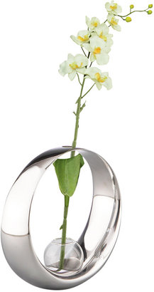 Nambe Globe Bud with Silk Orchid Vase