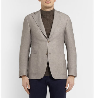 Canali Kei Unstructured Wool and Cotton-Blend Blazer