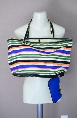 Steve Madden Steven by 'Small' Canvas Tote $78 purse / tote NEW nwd striped bag