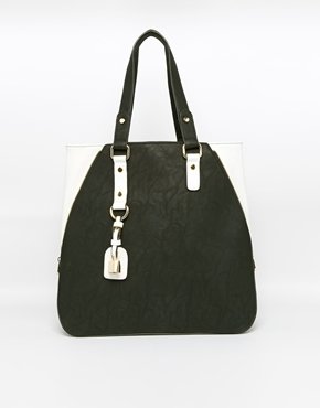 Dune Color Block Shopper Bag - Black/white