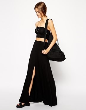 ASOS Maxi Skirt with Front Split - Black