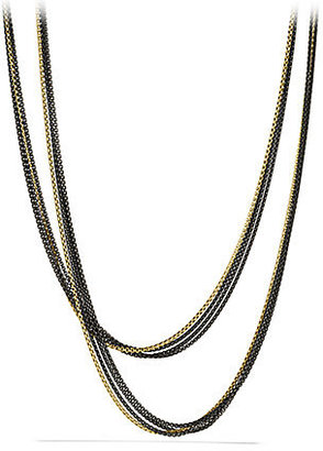 David Yurman Black & Gold Four-Row Chain Necklace