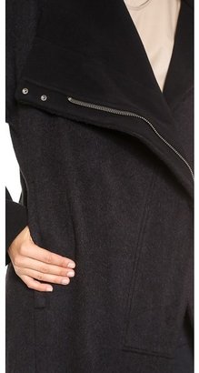 Helmut Lang High Collar Wool Coat