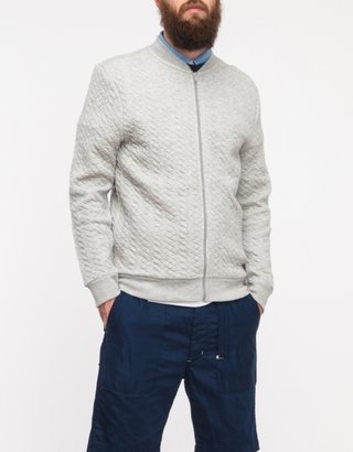 Topman Grey Mini Cable Quilted Bomber