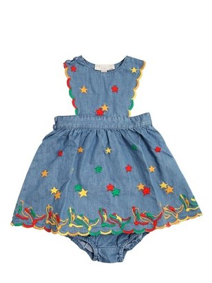 Stella McCartney Kids - Embroidered Cotton Chambray Dress
