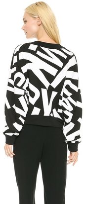 DKNY Oversized Cropped Extra Long Sleeve Pullover