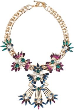 Anton Heunis Multi Floral Crystal Cluster necklace