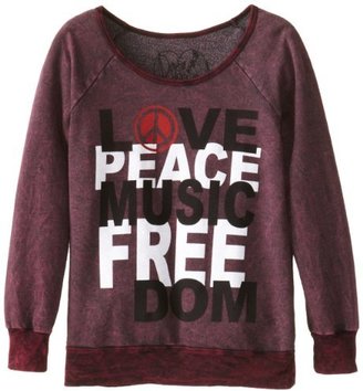Dirtee Hollywood Big Girls' Love Peace Music Pullover Sweatshirt