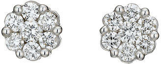 Ernest Jones 9ct white gold three quarter carat diamond cluster earrings