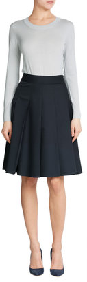 Jil Sander Navy Elfin Wool Blend Skirt