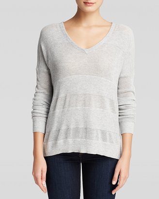Splendid Sweater - V Neck Tonal Stripe