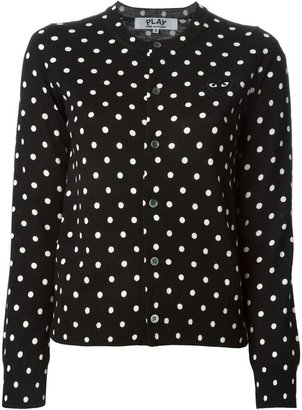 Comme des Garcons Play embroidered heart polka dot cardigan