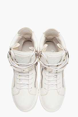 Giuseppe Zanotti Off-White Leather London Donna Sneakers