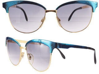 American Apparel Vintage Metallic Blue/Black Wire Sunglasses