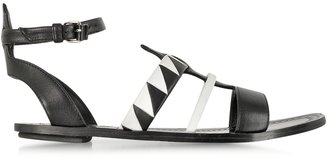 Proenza Schouler Two-Tone Leather Flat Sandal