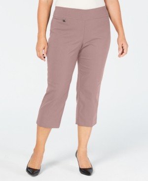 Alfani Plus Size Tummy-Control Capri Pants, Created for Macy's