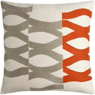 Judy Ross 18 x 18 Cream/Silver/Coral DNA Pillow By Textiles