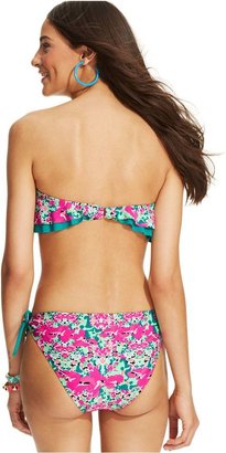 California Waves Floral-Print Side-Tie Bikini Bottom