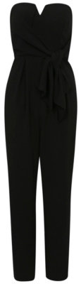 George Strapless Bow Detailed Jumpsuit - Black