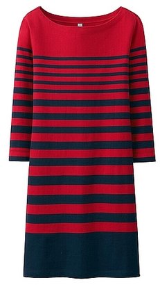Uniqlo WOMEN Striped 3/4 Sleeve Dress