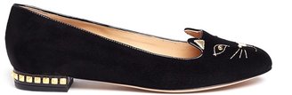 'Kitty Studs' suede flats