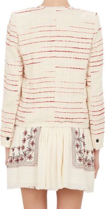 Etoile Isabel Marant Women's Boucle Stripe Glenn Summer Jacket-White S
