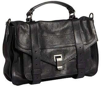 Proenza Schouler black leather 'PS 1' medium satchel