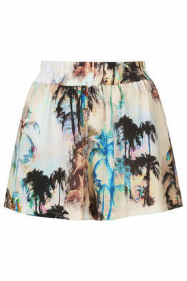 Topshop Womens **Palm Print Runner Shorts by Oh My Love - Multi