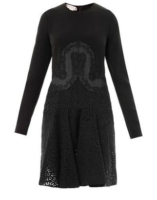 Stella McCartney Olga lace and broderie anglaise fitted dress