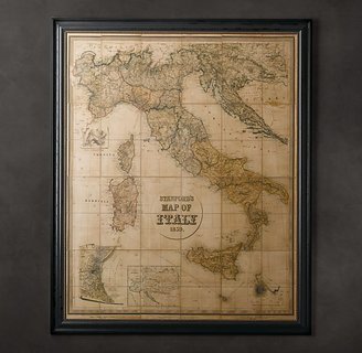 Restoration Hardware Stanford's 1859 Map of Italy