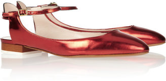 Chloé Mirrored-leather Mary Jane ballet flats