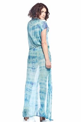 Gypsy 05 Carine Maxi Button Up Dress in Blue