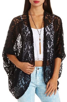 Charlotte Russe Oversized Lace Cocoon Cardigan