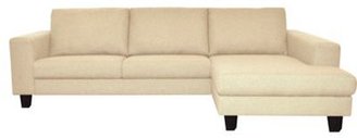 Ben de Lisi Home Natural beige 'Cara' right hand facing chaise corner sofa with dark wood feet