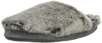 Isotoner Womens All Over Fur Pillowstep Mule Slippers